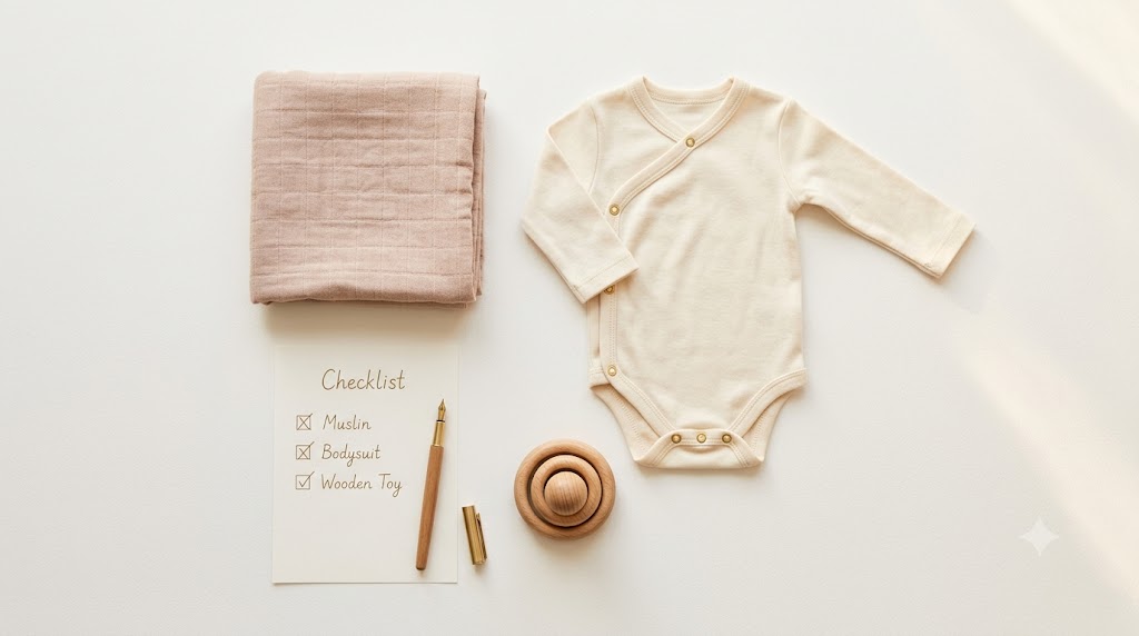 Quelques essentiels de bébé bien choisis et une checklist : éviter les erreurs de la liste de naissance