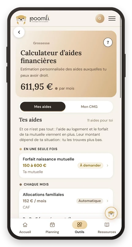 Aides et démarches dans Poomli